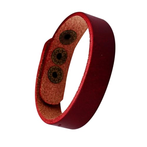 CWZZWS Mädchen Accessoires 4PC Lederarmband für Paare dunkelrote Armbänder einfache Unisex Halskette von CWZZWS