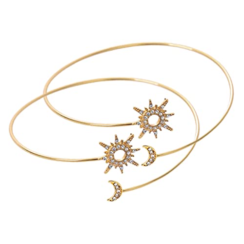 CWZZWS Mädchen Accessoires Arm Manschette Sonnen- und Mondarmbänder für Frauen elegantes Armschmuck für Party und tägliche Tragen Halskette von CWZZWS