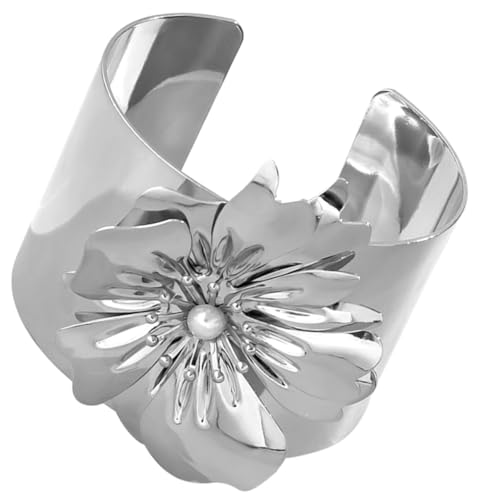 CWZZWS Mädchen Accessoires Blume Open Armreif Armband für Frauen Mode Manschettenarmschmuck kreative Design Halskette von CWZZWS