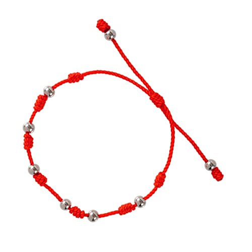 CWZZWS Mädchen Accessoires Verstellbares handgewebter Knoten Glücks Armband Rot Seil Perlen Design Chic Elegantes Accessoire für Frauen Halskette CWZZWS Mädchen Accessoires Verstellbares handgewebter Knoten Glücks Armband Rot Seil Perlen Design Chic Elegantes Accessoire für Frauen Halskette von CWZZWS