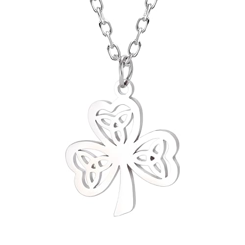 CWZZWS Mädchenprodukte 925 Sterling Silber St. Patricks Day Halsketten für Frauen und Männer, St. Patrick Symbol Charm Halskette Shamrock Luck von CWZZWS