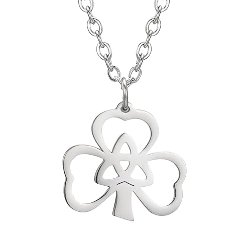 CWZZWS Mädchenprodukte 925 Sterling Silber St. Patricks Day Halsketten für Frauen und Männer, St. Patrick Symbol Charm Halskette Shamrock Luck von CWZZWS