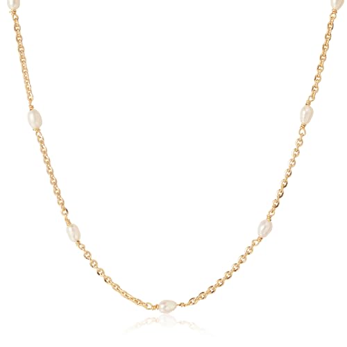 CWZZWS Mädchenprodukte Halsketten Halskette für Frauen 14K Gold plattiert zierlich Halskette Minimalist dünne Goldkette Halskette Einfache verdrehte Kettenpapierklammer Halskette für alltägliche von CWZZWS