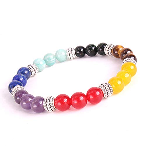 CWZZWS Modearmband 8mm farbenfrohe Yoga Chakra handgefertigte Perlen -Männer -Frauen Farbe Einfache Persönlichkeit Mode Ornamente Retro von CWZZWS