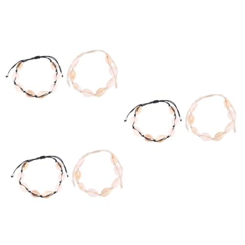 CWZZWS Muschelarmband Trendy de para Mujer Armreifen Perlen Halsketten Handschmuck Perlen Halskette Strandarmbänder für Frauen Sea White von CWZZWS