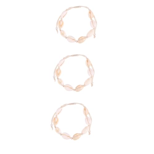CWZZWS Muschelarmband Trendy de para Mujer Armreifen Perlen Halsketten Handschmuck Perlen Halskette Strandarmbänder für Frauen Sea White von CWZZWS