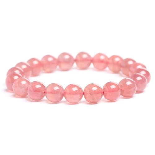 CWZZWS Natürliche Rosenquarzkristalle runde Perlen Armband Madagaskar Rosa Kristall Heilung elastischer Stretchbänder für Frauen CWZZWS Natürliche Rosenquarzkristalle runde Perlen Armband Madagaskar Rosa Kristall Heilung elastischer Stretchbänder für Frauen von CWZZWS