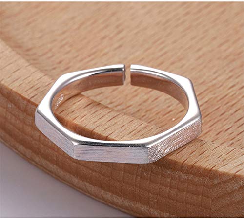 CWZZWS Offene Ringe für Frauen, Vintage einstellbare Mode einfache geometrische Form Silberringe Romantische Schmuck Geschenk für Mädchen Frauen Paar Verlobungs Hochzeit von CWZZWS