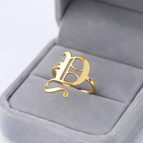 CWZZWS Offene Ringe für Frauen, Vintage einstellbare elegante kreative Kunst initial y Design Goldene Ringe Romantische Schmuck Geschenk für Mädchen Frauen Paar Verlobungs Hochzeit von CWZZWS