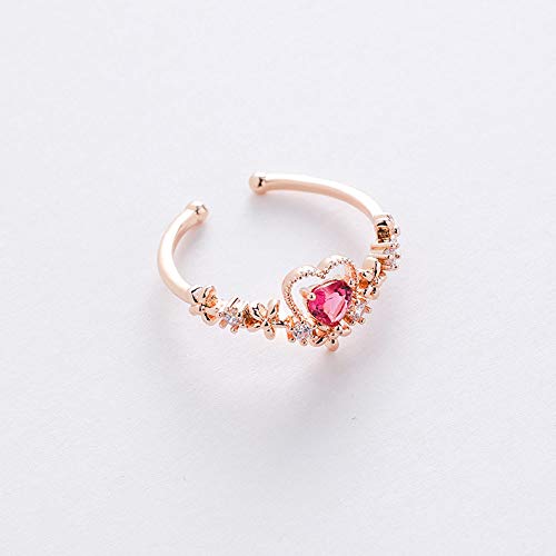 CWZZWS Offene Ringe für Frauen, Vintage verstellbare Ring -Einfachheit Rose Gold Herz Blumen Kristallring Romantische Schmuck Geschenk für Mädchen Frauen Paar Verlobungs Hochzeit Eternität Ring CWZZWS Offene Ringe für Frauen, Vintage verstellbare Ring -Einfachheit Rose Gold Herz Blumen Kristallring Romantische Schmuck Geschenk für Mädchen Frauen Paar Verlobungs Hochzeit Eternität Ring von CWZZWS