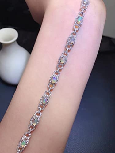 CWZZWS Opal feiner Schmuck 925 Silber Eingelegtes natürliches Opal -Frauen eleganter edler Handarmbandunterstützungserkennung CWZZWS Opal feiner Schmuck 925 Silber Eingelegtes natürliches Opal -Frauen eleganter edler Handarmbandunterstützungserkennung von CWZZWS