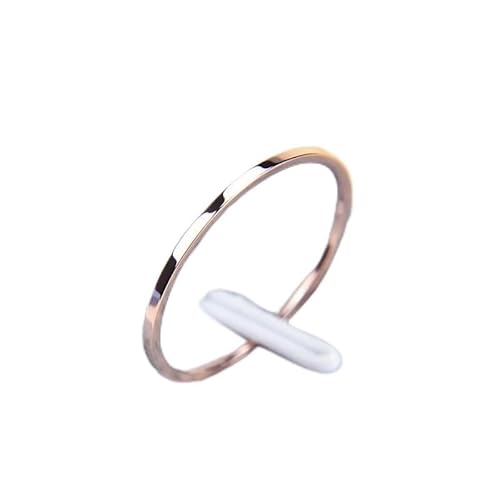 CWZZWS Silberringe 1mm dünne Titanstahl Silber Farbe Paar Ring Einfacher Mode -Gold -Farbfinger -Ring für Frauen und Männer Herren Geschenke Silberringe für Frauen (Farbe: Roségold, Größe: 9) von CWZZWS