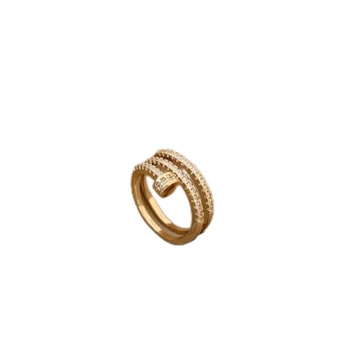 CWZZWS Silberringe Modering Offene verstellbare Ringe für Frauen Trendy Party Schmuck Silberringe für Frauen (Hauptsteinfarbe: 10, Ringgröße: setzbar) von CWZZWS