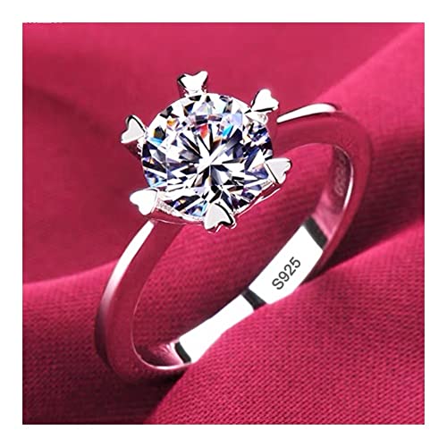 CWZZWS Silberringe Ringe für Frauen Hochzeitsband Engagement Brautschmuck Silberringe für Frauen (Edelsteinfarbe: R279, Ringgröße: 10) von CWZZWS