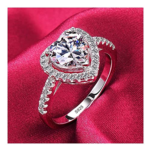 CWZZWS Silberringe Ringe für Frauen Hochzeitsband Engagement Brautschmuck Silberringe für Frauen (Edelsteinfarbe: R279, Ringgröße: 10) von CWZZWS
