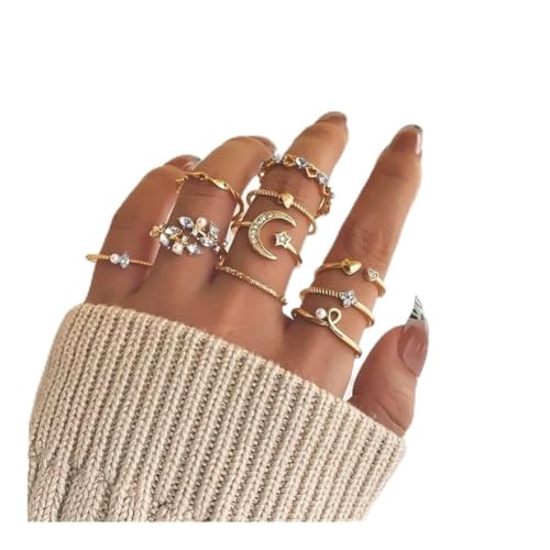 CWZZWS Silberringe Ringe für Frauen Mode Ring Schmuck Silberringe für Frauen (Hauptsteinfarbe: 8pcs-VK0550733-1) von CWZZWS