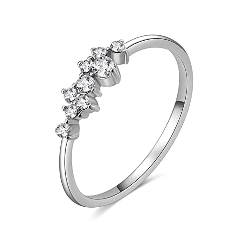 CWZZWS Silberringe rosariode Goldfarbe Kubik Zirkonia Hochzeit Verlobungsring für Frauen Geschenkringe Silberringe für Frauen (Hauptsteinfarbe: 10, Ringgröße: 20) von CWZZWS