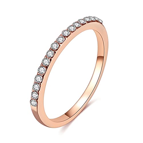 CWZZWS Silberringe rosariode Goldfarbe Kubik Zirkonia Hochzeit Verlobungsring für Frauen Geschenkringe Silberringe für Frauen (Hauptsteinfarbe: 10, Ringgröße: 20) von CWZZWS