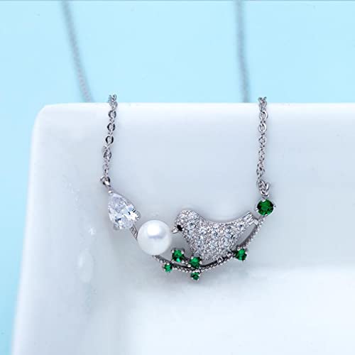 CWZZWS Wassertropfen geformtes Zirkonsilber 925 Schmuck Perlenkette für Frauen Edelsteine ​​Emerald Hals von CWZZWS