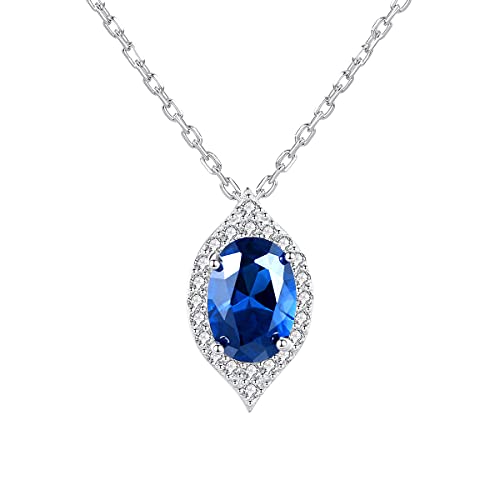 CWZZWS Wassertropfenform Blau Edelstein Topaz Anhänger Halskette für Frauen Schmuck Hochzeit in China hergestellt von CWZZWS