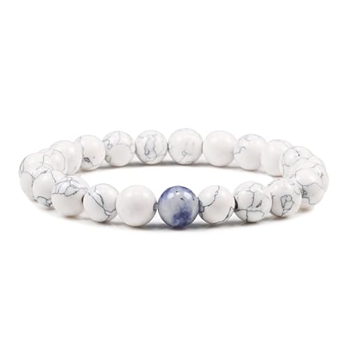 CWZZWS schwarzes Lava -Steinstein -Armband Paare Entfernung Onyx Perlen Armbänder für Frauen Männer Energie elastisches Handgelenk von CWZZWS