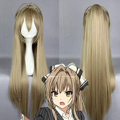 Cosplay -Perücke Amagi Brilliant Park Sento Isuzu 88 cm Lange geradlinige Cosplay -Perücke Anime Kostümparty für Frauen weibliche synthetische Haar Perücke Blondine von CWZZWS