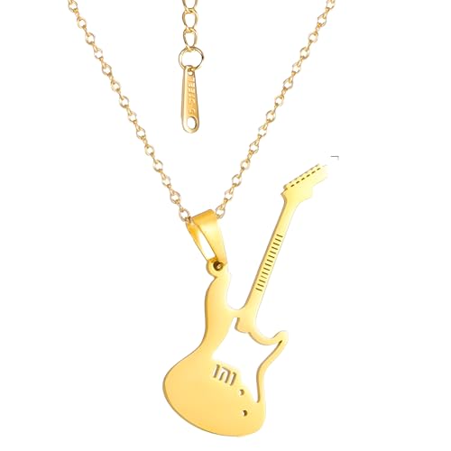 Girl Products 925 Sterling Silver Rock'n'Roll -Halskette für Frauen und Männer, Musiknotizinstrument Gitarrenheize Charms Neck -Kette, Stachel Choker, Punk -Choker, Gitarrenkette, Spike Girl Products 925 Sterling Silver Rock'n'Roll -Halskette für Frauen und Männer, Musiknotizinstrument Gitarrenheize Charms Neck -Kette, Stachel Choker, Punk -Choker, Gitarrenkette, Spike von CWZZWS
