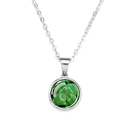 Girl Products 925 Sterling Silver St. Patricks Day Halsketten für Frauen und Männer, Vierblattklee Glas Dome Halskette St. Patrick Day Grüne Halskette, St. Patricks Day Perlen Bulk, grüne Perlen Girl Products 925 Sterling Silver St. Patricks Day Halsketten für Frauen und Männer, Vierblattklee Glas Dome Halskette St. Patrick Day Grüne Halskette, St. Patricks Day Perlen Bulk, grüne Perlen von CWZZWS