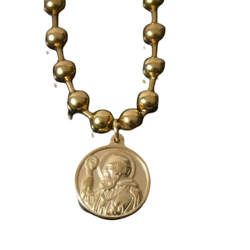 Girl Products St. Benedict Halskette für Frauen und Männer, 925 Sterling Silver Saint Benedict Pendelling Ball Perlenkette, St. Benedikt -Medaillen, Medalla de San Benito, San Benito Medalla, Saint Girl Products St. Benedict Halskette für Frauen und Männer, 925 Sterling Silver Saint Benedict Pendelling Ball Perlenkette, St. Benedikt -Medaillen, Medalla de San Benito, San Benito Medalla, Saint von CWZZWS