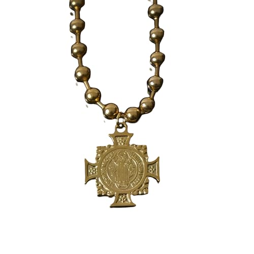 Girl Products St. Benedict Halskette für Frauen und Männer, 925 Sterling Silver Saint Benedict Pendelling Ball Perlenkette, St. Benedikt -Medaillen, Medalla de San Benito, San Benito Medalla, Saint Girl Products St. Benedict Halskette für Frauen und Männer, 925 Sterling Silver Saint Benedict Pendelling Ball Perlenkette, St. Benedikt -Medaillen, Medalla de San Benito, San Benito Medalla, Saint von CWZZWS