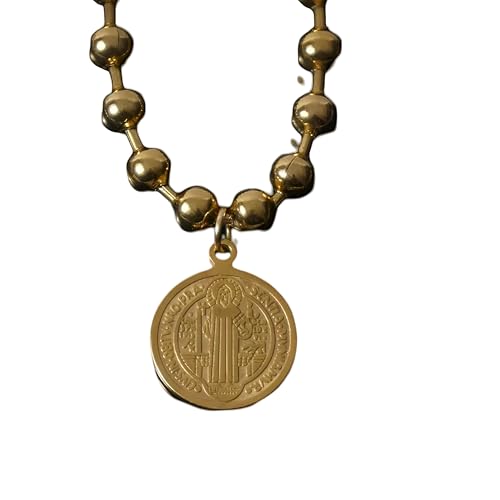 Girl Products St. Benedict Halskette für Frauen und Männer, 925 Sterling Silver Saint Benedict Pendelling Ball Perlenkette, St. Benedikt -Medaillen, Medalla de San Benito, San Benito Medalla, Saint Girl Products St. Benedict Halskette für Frauen und Männer, 925 Sterling Silver Saint Benedict Pendelling Ball Perlenkette, St. Benedikt -Medaillen, Medalla de San Benito, San Benito Medalla, Saint von CWZZWS