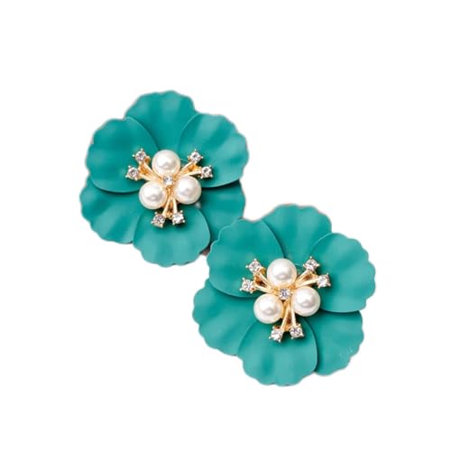 Große Perlenblumenohrringe Vintage Crystal Damen Ohrringe Ohrstecker-Hochzeitsfeier Geburtstagsgeschenk High-End-Ohrringe von CWZZWS