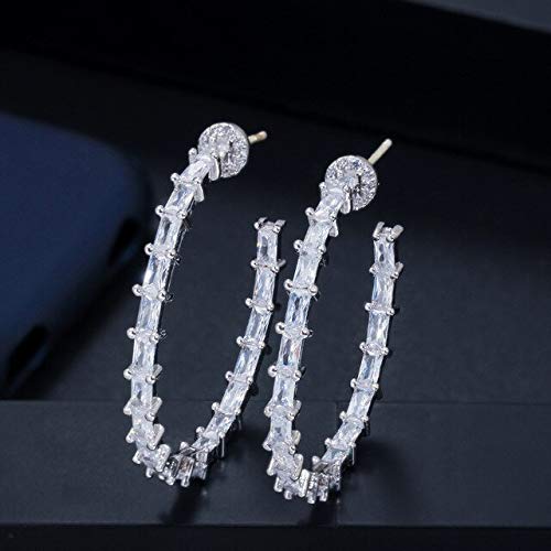 Große runde Schleifenform Kubikzirkon gepflasterte gelbe Reifen Ohrringe für Frauen Schmuck von CWZZWS