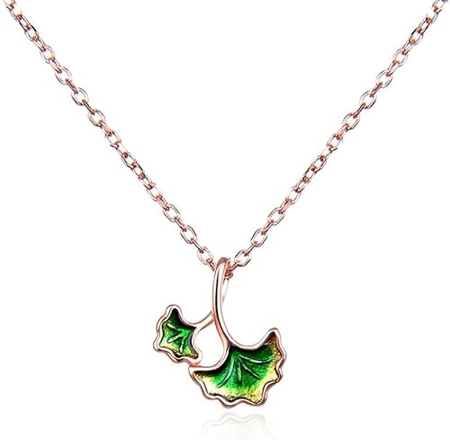 Halskette Sterling Silberkette, Rose Red Emaille für Womevintage Maple Blatt Anhänger zierlich trendy Choker zartes Chaigift -Schmuck ihre Mädchen von CWZZWS