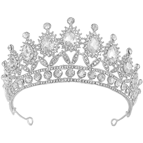 Hochzeitskopfschmuck Dekor Geburtstag Stirnband Accessoires Kronenförmige Kopfbedeckung für Mädchen (Silber) von CWZZWS