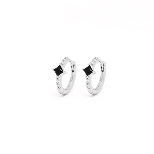 Kleine schwarze Zirkon -Reifenoopringe für Frauen runden Kreis Piercing Ohrringschmuck von CWZZWS