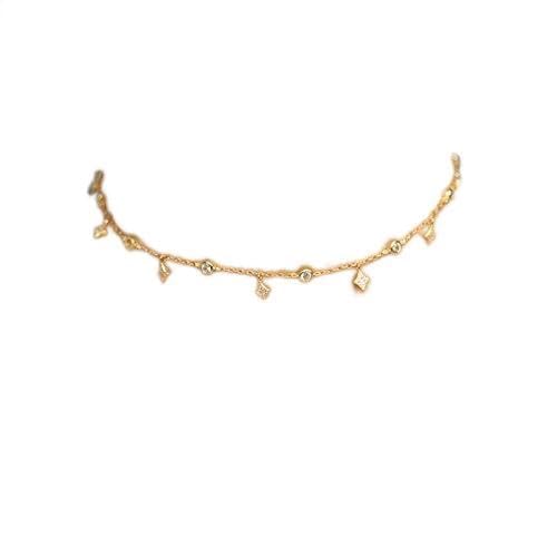 Linkkette Dreieck 925 Sterling Silber Frauen Braut Geschenkstar Charme Sparling Statement Halskette von CWZZWS