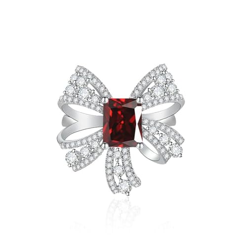 Luxusbandfliegen Unendlichkeitsringe für Frauen 925 Silber Kubikzirkonia Pave cz Versprechen Ringe für ihre Eheringen für immer Liebe Knoten Square Cut Simulate Edelstein offen verstellbare Ring von CWZZWS