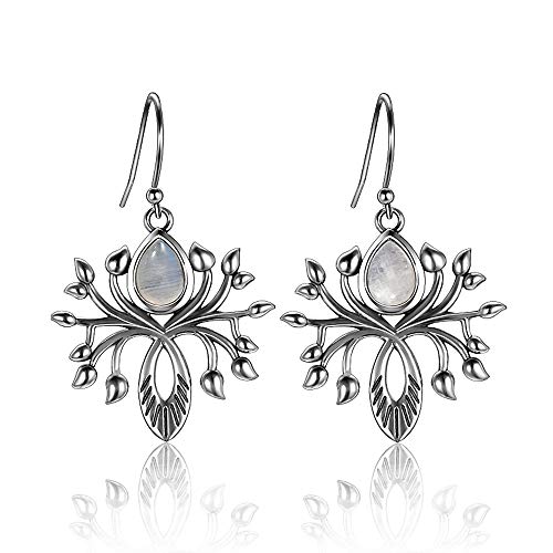 Modewasser Drop Natural Moonstone Drop Ohrringe für Frauen Solid 925 Schmuckparty Hochzeits Geburtstag Geschenk von CWZZWS
