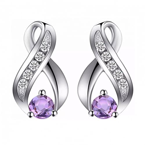 Natural Purple Amethyst Ohrringe für Frauen Edelsteinohrringe von CWZZWS