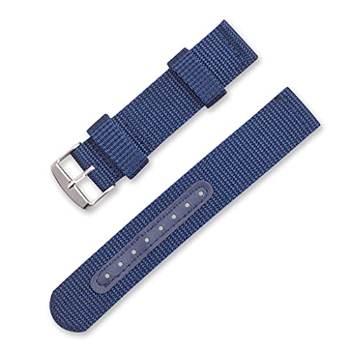 Nylon Canvas Watch Band Outdoor Sportsgurt 18mm 20mm 22 mm 24mm Uhrenbandstahl Metallnadel-Schnalle-Uhr-Accessoires (Fünf-Punkte-Stern aus weißer Patch 4,18 mm) von CWZZWS