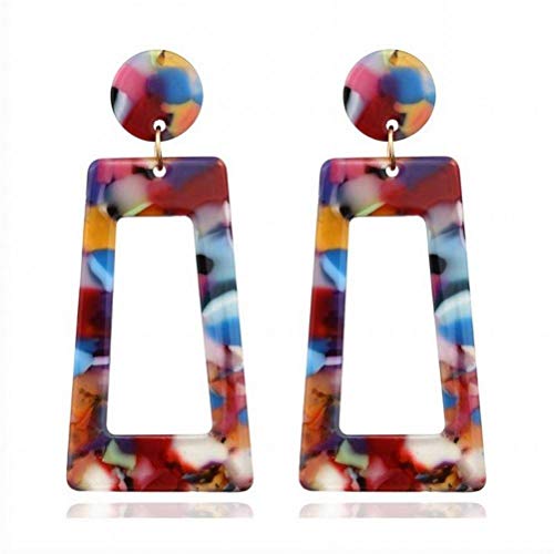 Ohrringe für Frauen, Acrylohrringe Accessoires Frauen Einfacher Ohrringe Schmuck, mehrfarbig, 2,7 x 6,3 cm von CWZZWS