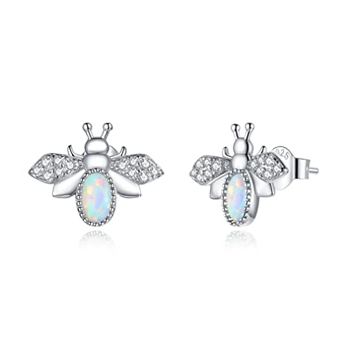 Opal -Bolzenohrringe Herzblau Opal Ohrringe für Frauen Schmuck von CWZZWS
