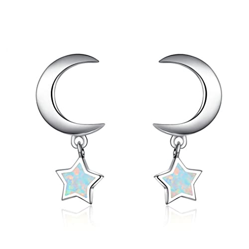 Opal -Bolzenohrringe Herzblau Opal Ohrringe für Frauen Schmuck von CWZZWS