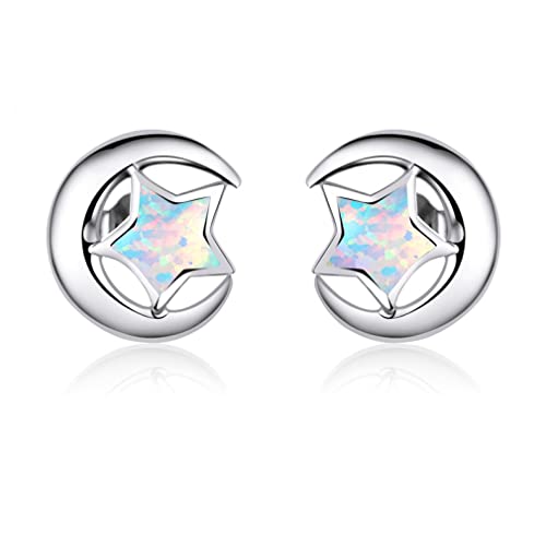 Opal -Bolzenohrringe Herzblau Opal Ohrringe für Frauen Schmuck von CWZZWS