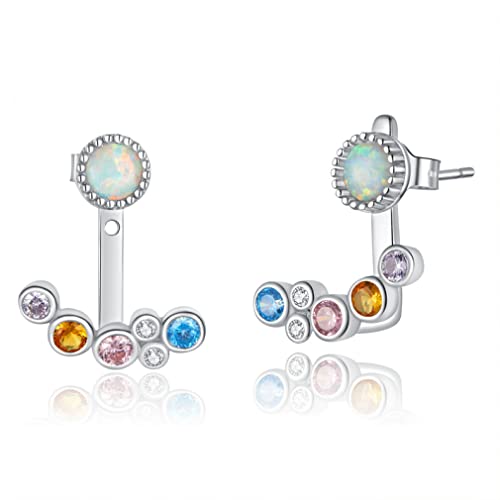 Opal -Bolzenohrringe Herzblau Opal Ohrringe für Frauen Schmuck von CWZZWS