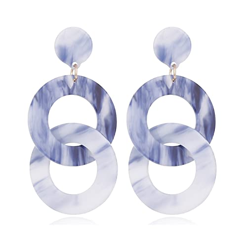 Plattenringkette Lange Ohrringe Einfache geometrische Designohrringe für Frauen High-End-Ohrringe von CWZZWS