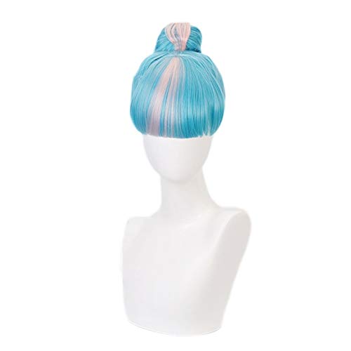 Qiyana cosplay Perücke wahre Schädigung Pink Blue Perücke mit Bun Cosplay Kostüm hitzebeständige synthetische Haare Frauen Party Perücken 1 von CWZZWS