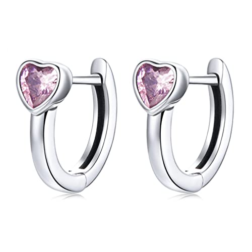 Rosa Herzkristallohrschnüre Ohrringe für Frauen Hochzeit Schmuck von CWZZWS