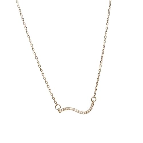 Schmuck Neue 2025 Ankunft Real 925 Sterling Silber Zirkon Wellenlinie Anhänger Choker Halskette für Frauen trendy feiner Schmuck mit für Sie Accessoires Trendy Creative Geschenkgeschenk von CWZZWS